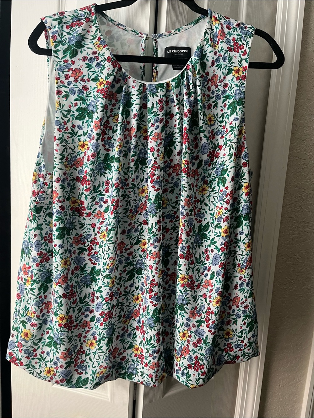 Liz Clairborne Career floral flowy blouse size XL